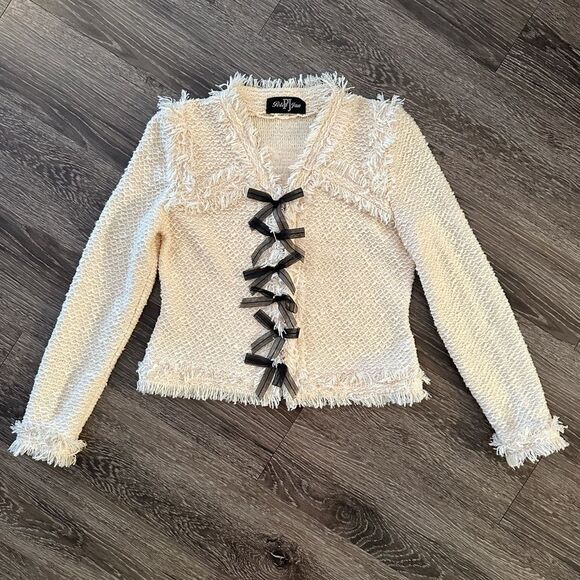 Peter Jan Ribbon Bow Cardigan Sweater - Picture 1 of 10